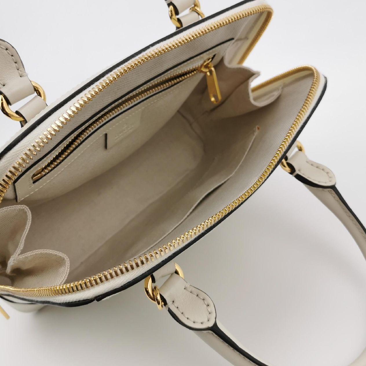 Gucci Gucci Horsebit 1955 Small Leather Handle Bag White Size ONE SIZE - 9 Thumbnail