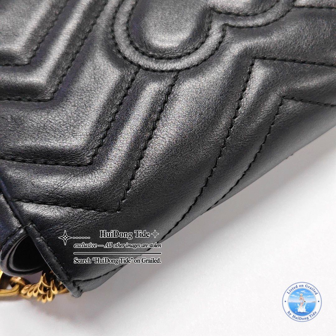 Gucci Gucci GG Marmont Matelasse Mini Shoulder Bag Black Size ONE SIZE - 15 Thumbnail