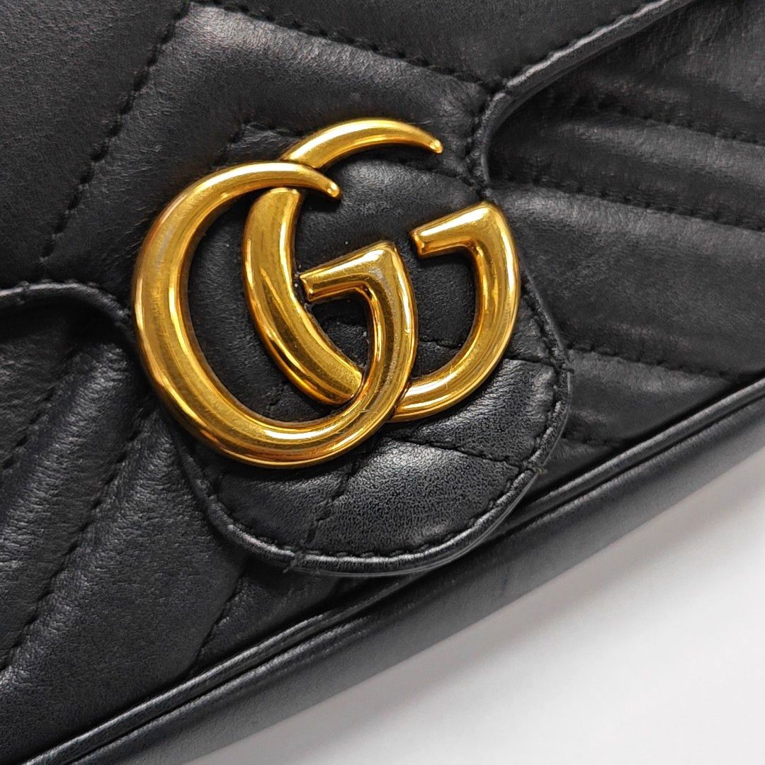 Gucci Gucci GG Marmont Matelasse Mini Shoulder Bag Black Size ONE SIZE - 9 Thumbnail
