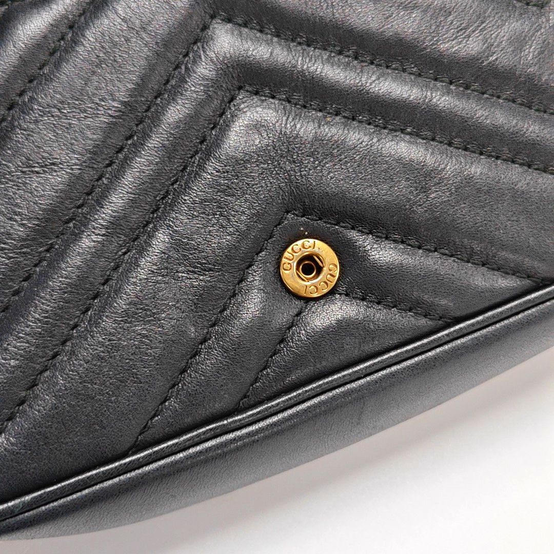 Gucci Gucci GG Marmont Matelasse Mini Shoulder Bag Black Size ONE SIZE - 12 Thumbnail