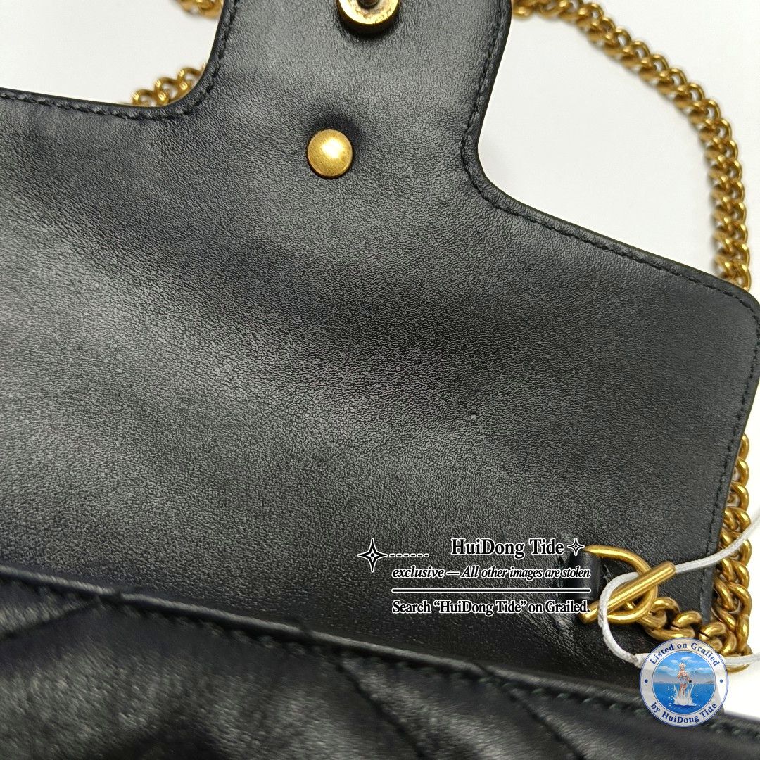 Gucci Gucci GG Marmont Matelasse Mini Shoulder Bag Black Size ONE SIZE - 10 Thumbnail