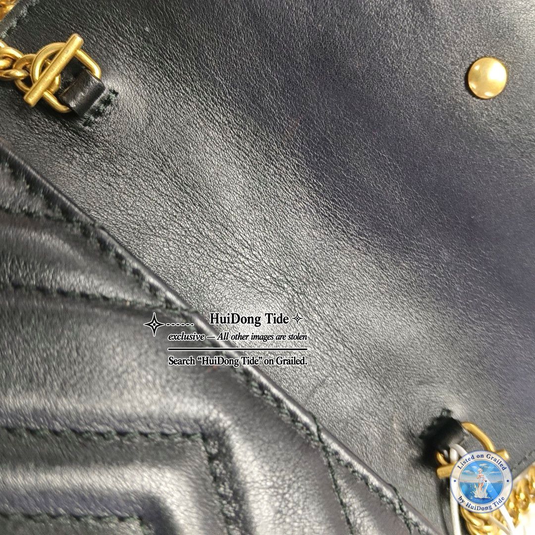 Gucci Gucci GG Marmont Mini Chevron Leather Chain Bag Size ONE SIZE - 12 Thumbnail