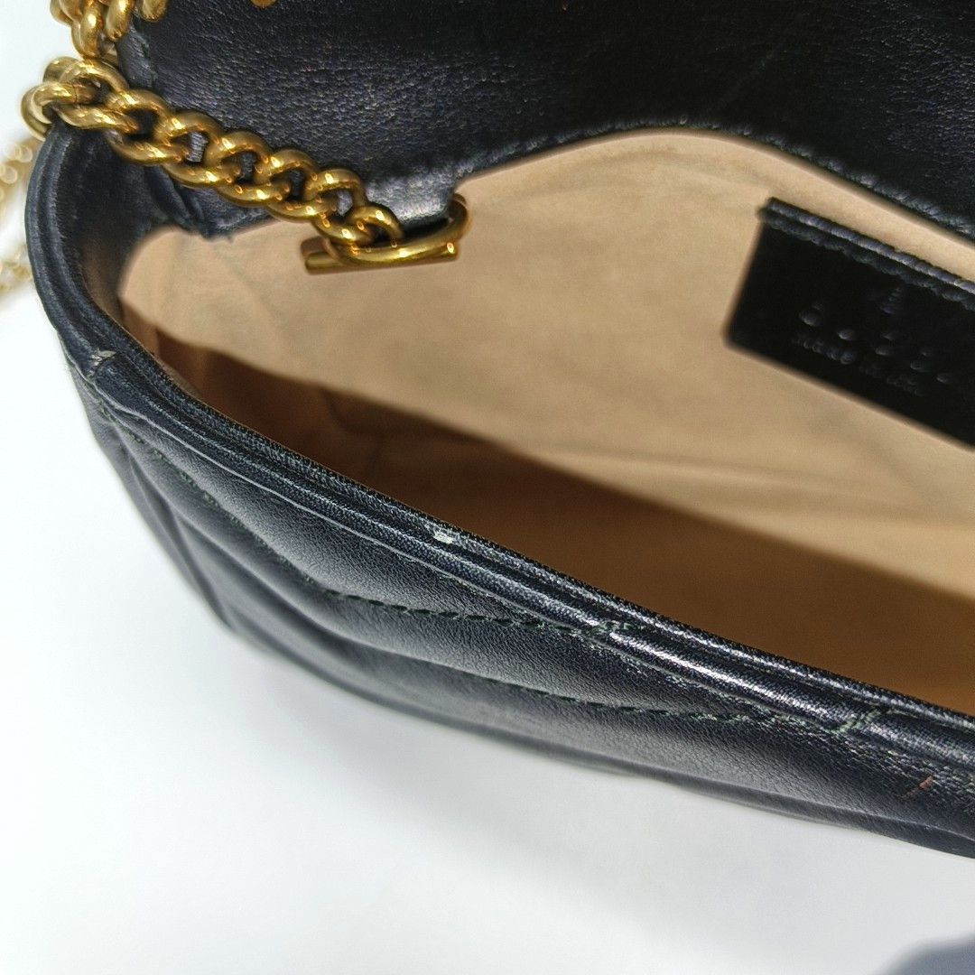 Gucci Gucci GG Marmont Mini Chevron Leather Chain Bag Size ONE SIZE - 18 Thumbnail
