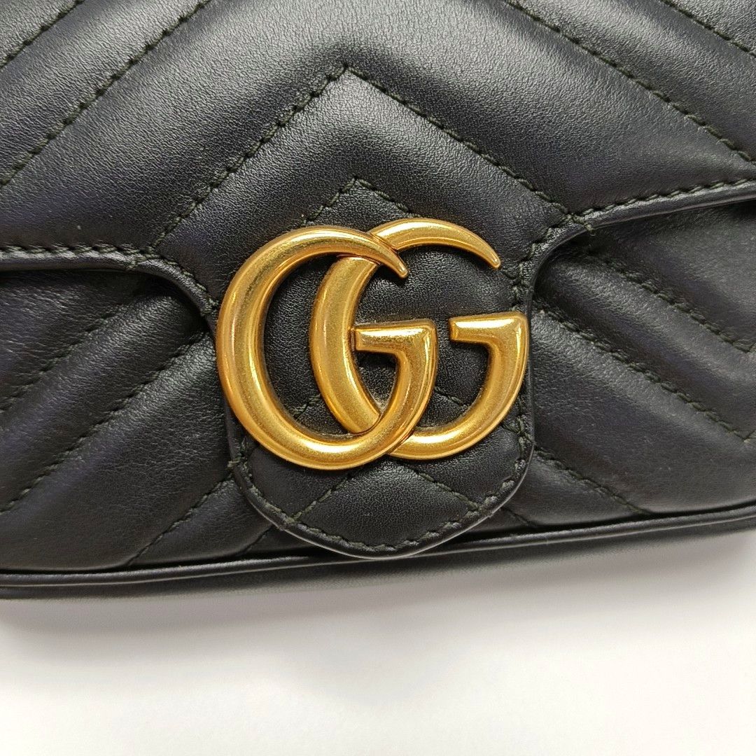 Gucci Gucci GG Marmont Mini Chevron Leather Chain Bag Size ONE SIZE - 9 Thumbnail