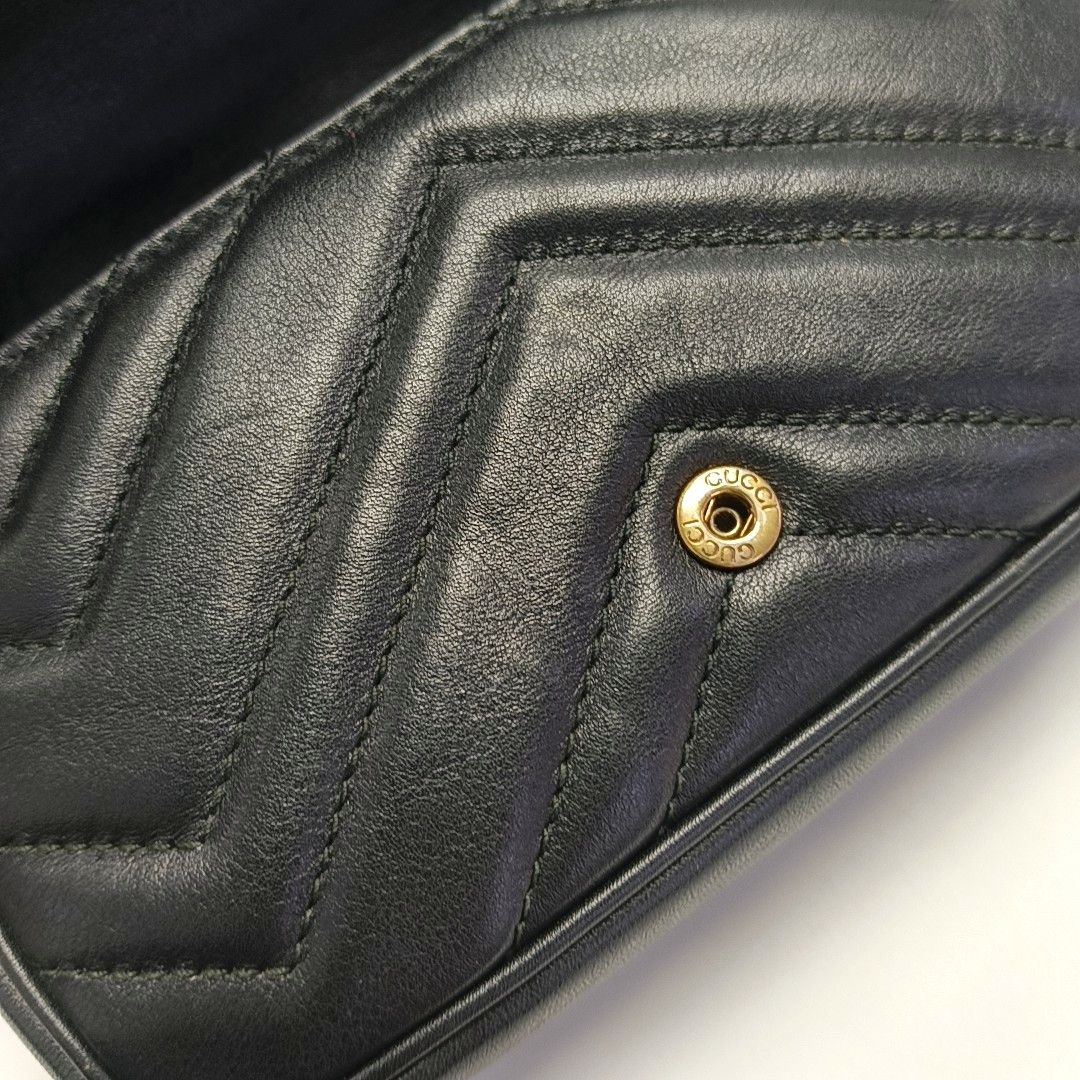 Gucci Gucci GG Marmont Mini Chevron Leather Chain Bag Size ONE SIZE - 11 Thumbnail