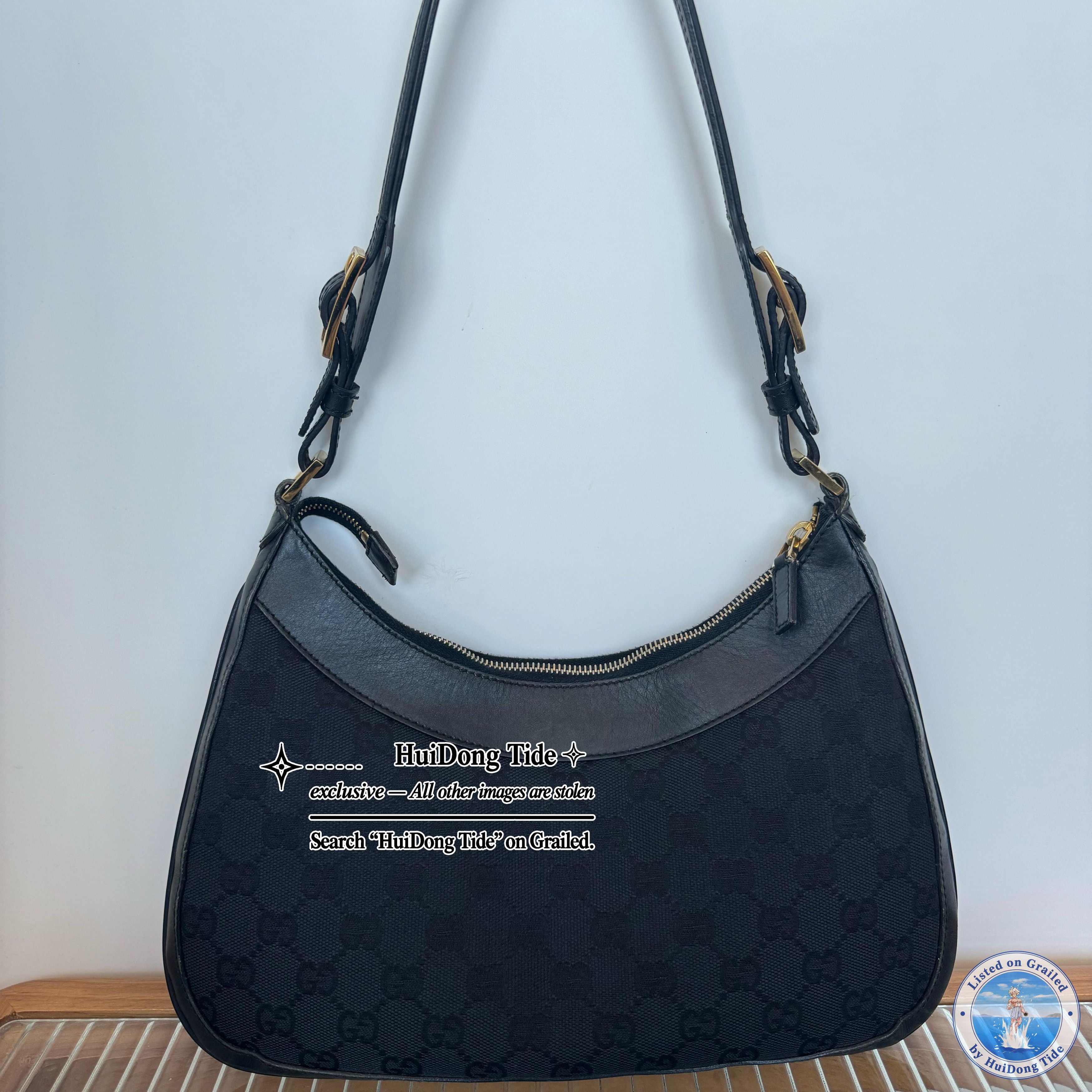 Gucci Gucci Black GG Canvas Horsebit Shoulder Bag Size ONE SIZE - 5 Thumbnail