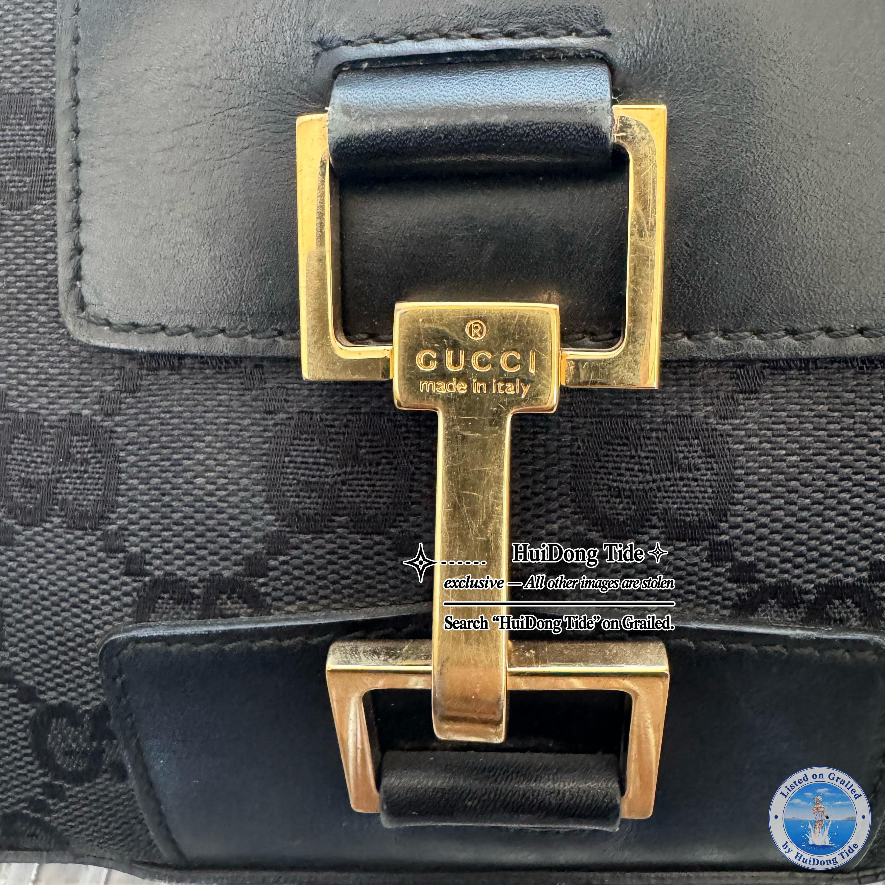 Gucci Gucci Black GG Canvas Horsebit Shoulder Bag Size ONE SIZE - 11 Thumbnail