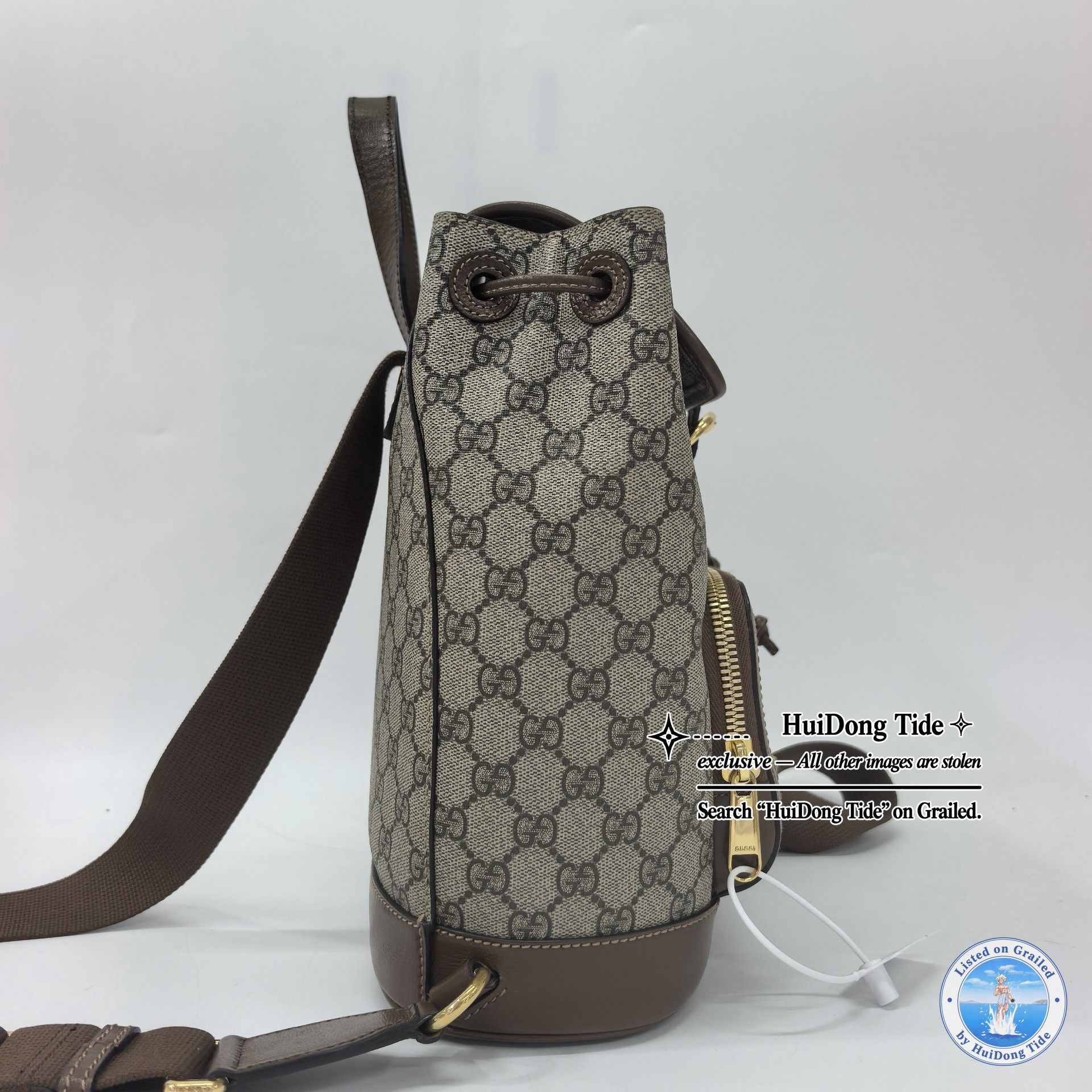 Gucci Gucci Monogram Canvas Drawstring Backpack Size ONE SIZE - 4 Thumbnail