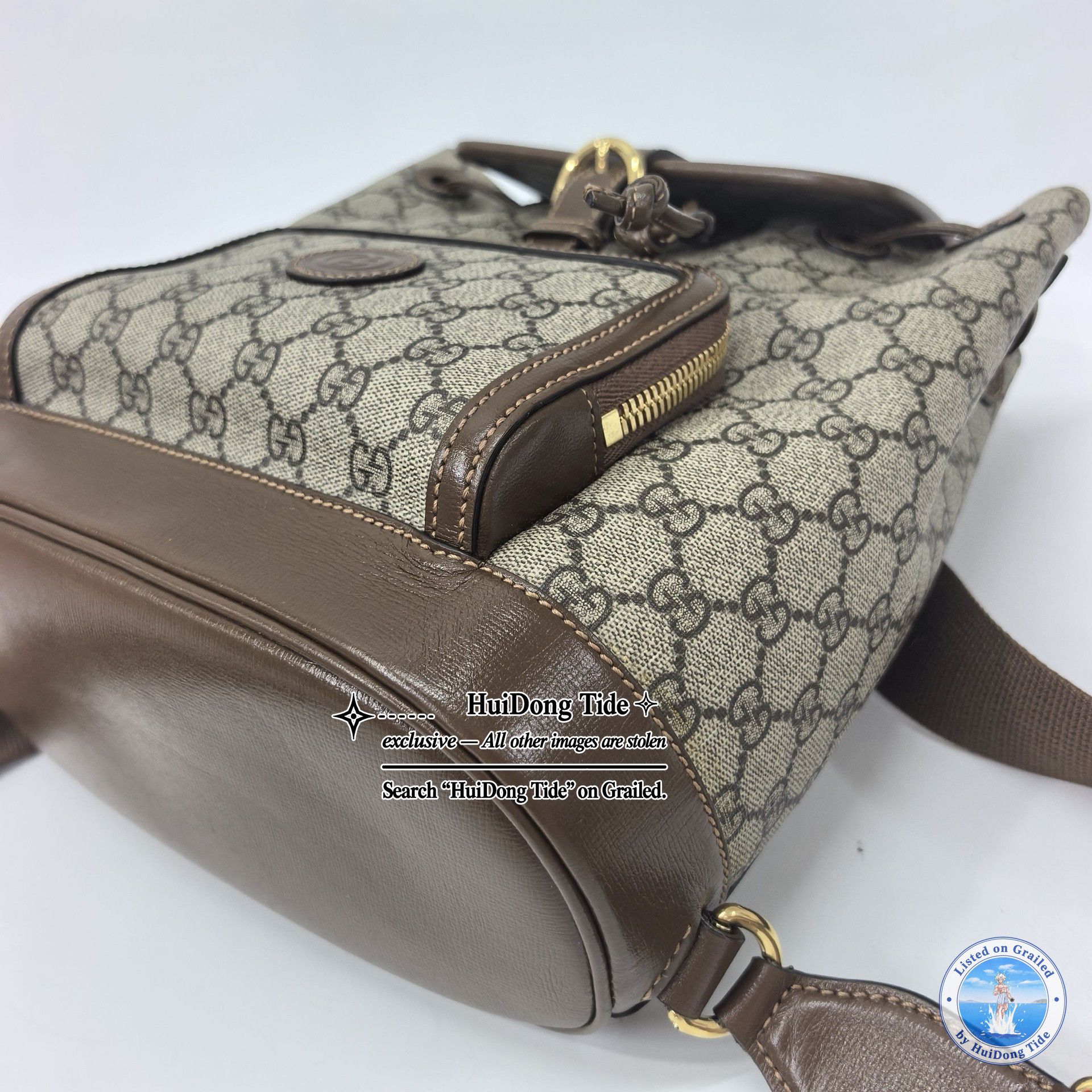 Gucci Gucci Monogram Canvas Drawstring Backpack Size ONE SIZE - 9 Thumbnail
