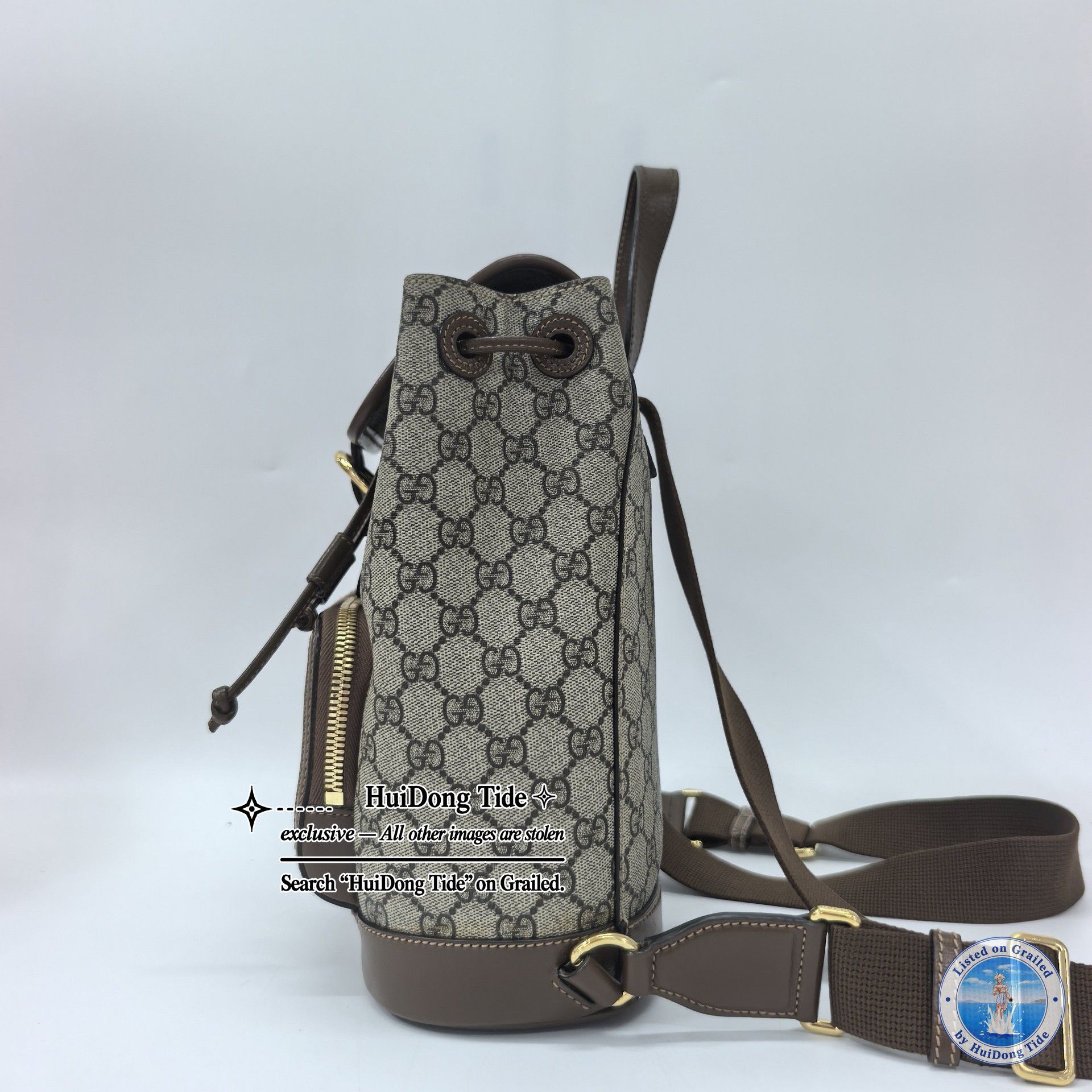 Gucci Gucci Monogram Canvas Drawstring Backpack Size ONE SIZE - 5 Thumbnail