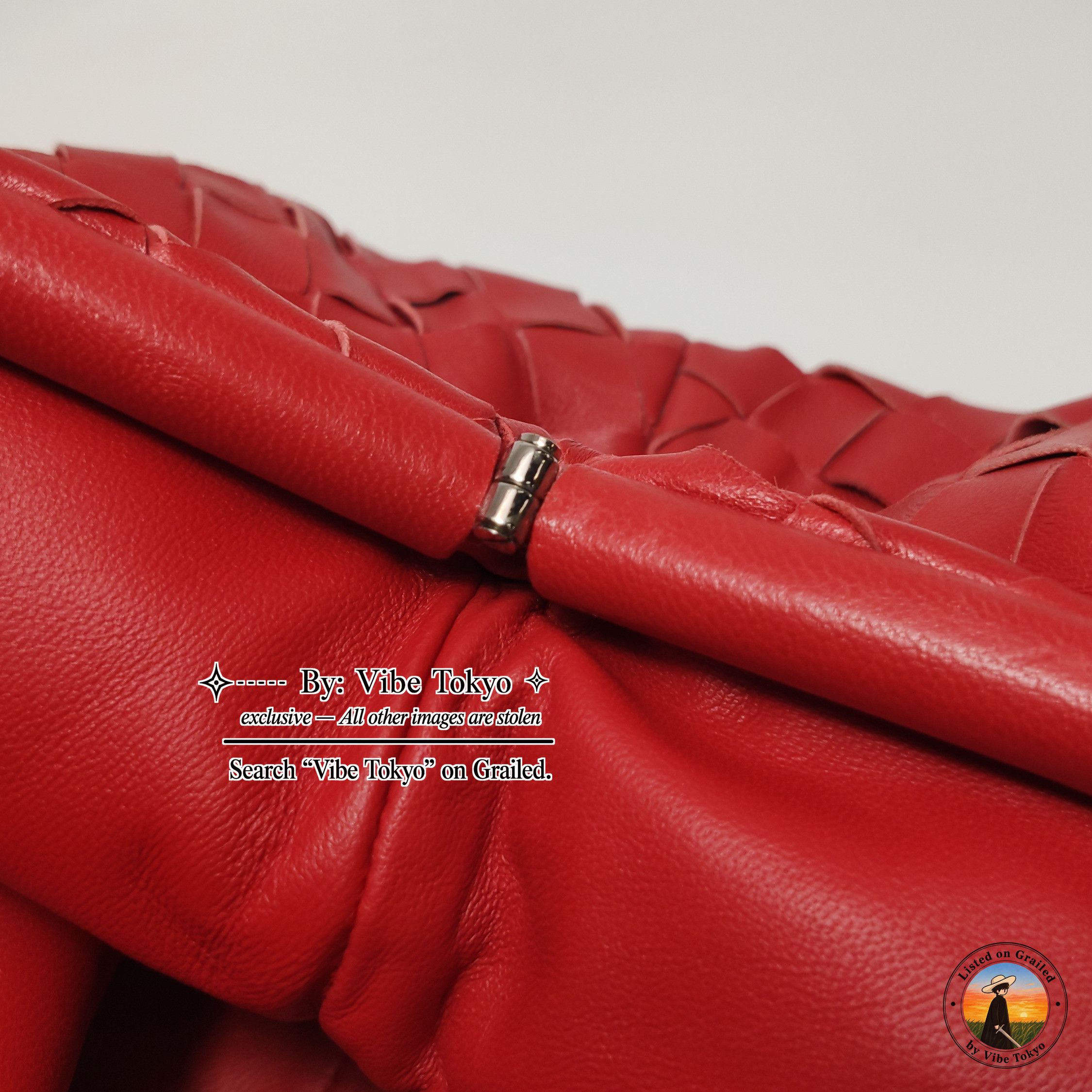 Bottega Veneta Bottega Veneta Red Intrecciato Leather The Pouch Size ONE SIZE - 6 Thumbnail