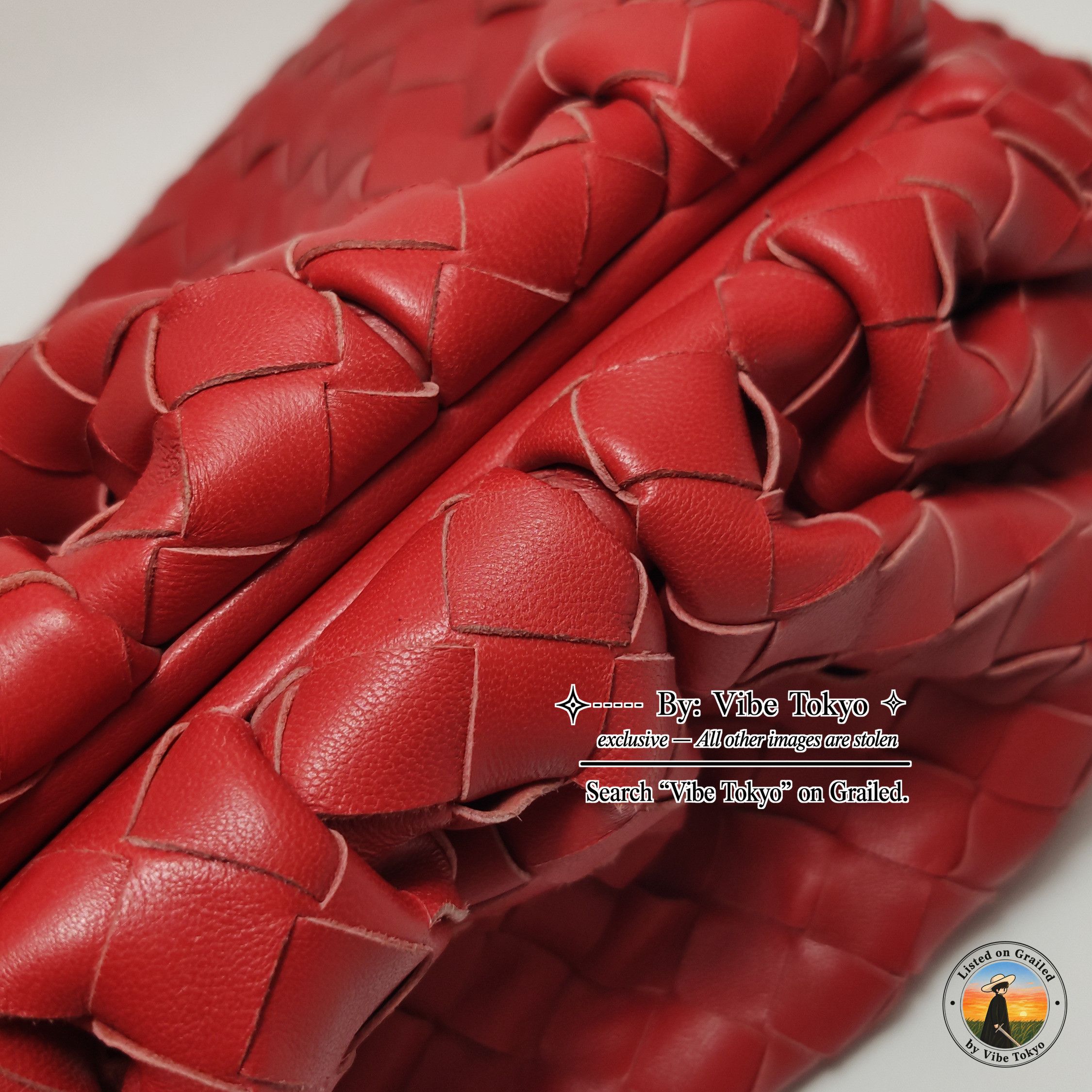Bottega Veneta Bottega Veneta Red Intrecciato Leather The Pouch Size ONE SIZE - 9 Thumbnail