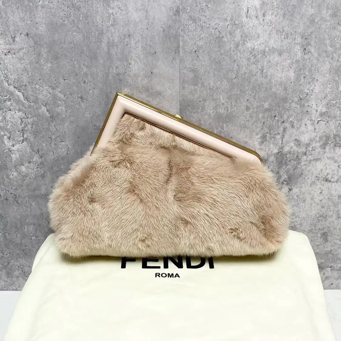 Fendi FENDI First Small light pinksheepskin shoulder bag Size ONE SIZE - 4 Thumbnail