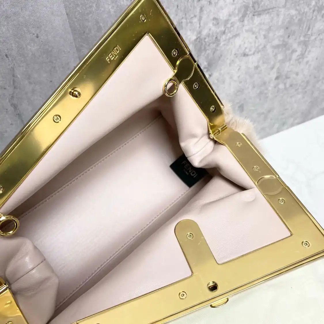 Fendi FENDI First Small light pinksheepskin shoulder bag Size ONE SIZE - 6 Thumbnail