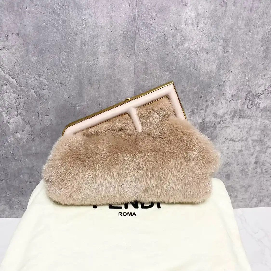 Fendi FENDI First Small light pinksheepskin shoulder bag Size ONE SIZE - 9 Thumbnail