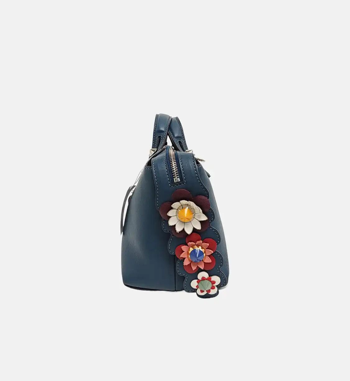 Fendi FENDI By The Way Medium blue cowhide leather stud shoulder bag crossbody bag sil Size ONE SIZE - 3 Thumbnail