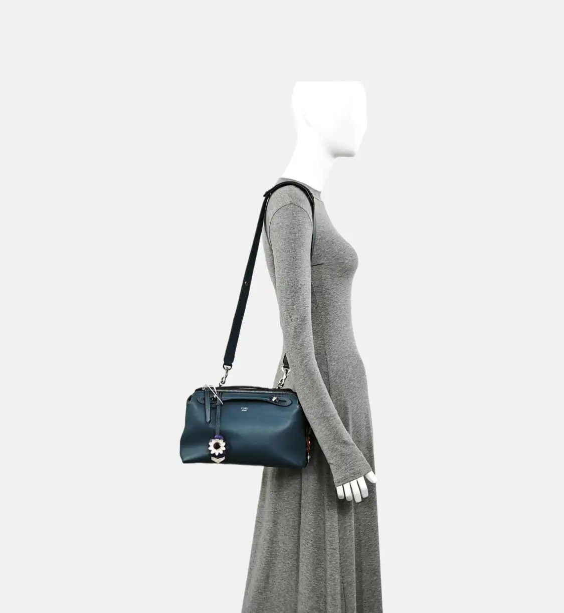 Fendi FENDI By The Way Medium blue cowhide leather stud shoulder bag crossbody bag sil Size ONE SIZE - 2 Thumbnail