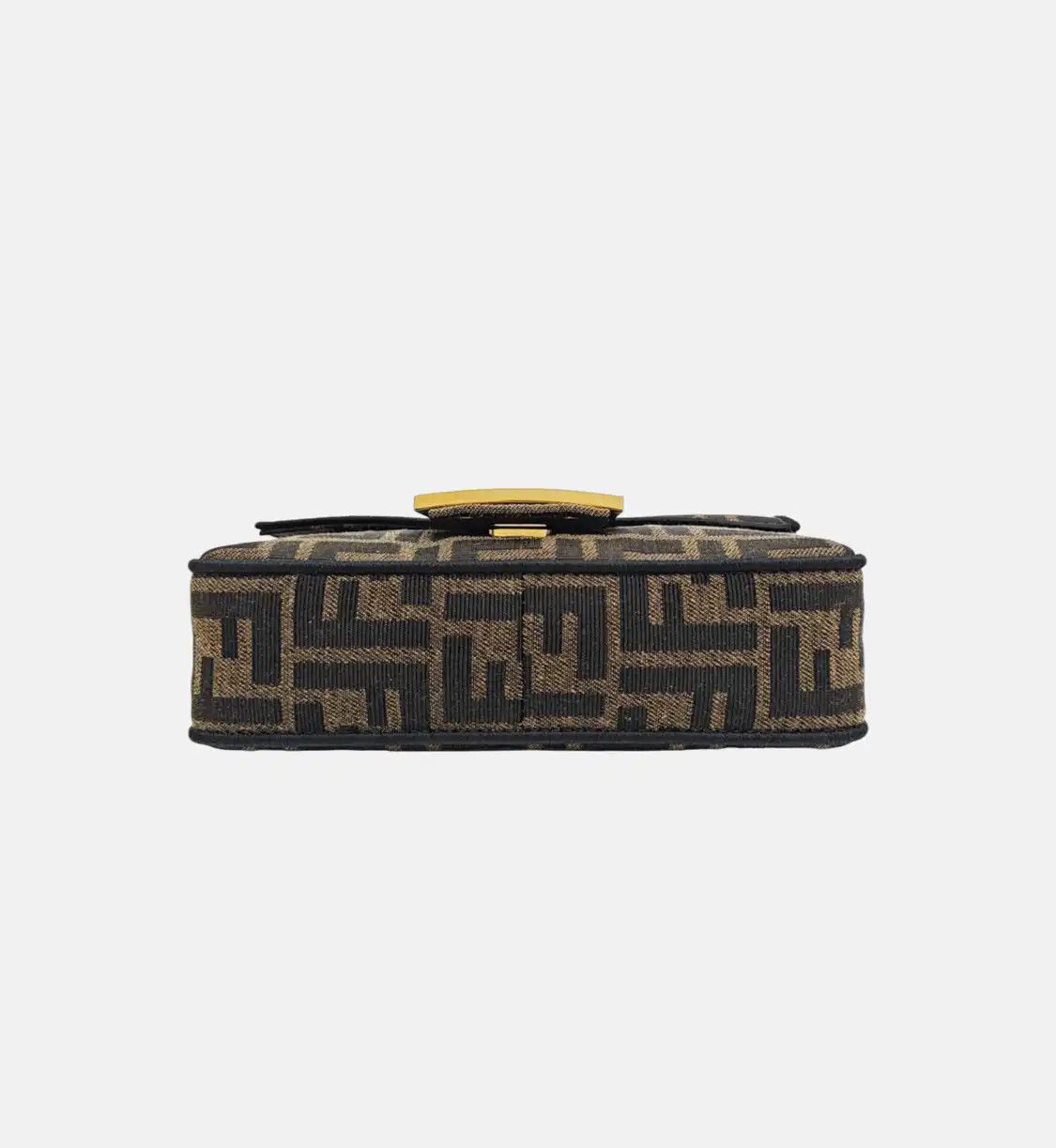 Fendi FENDI Baguette mini brown fabric doubleF jacquard baguette bag shoulder bag hand Size ONE SIZE - 6 Thumbnail