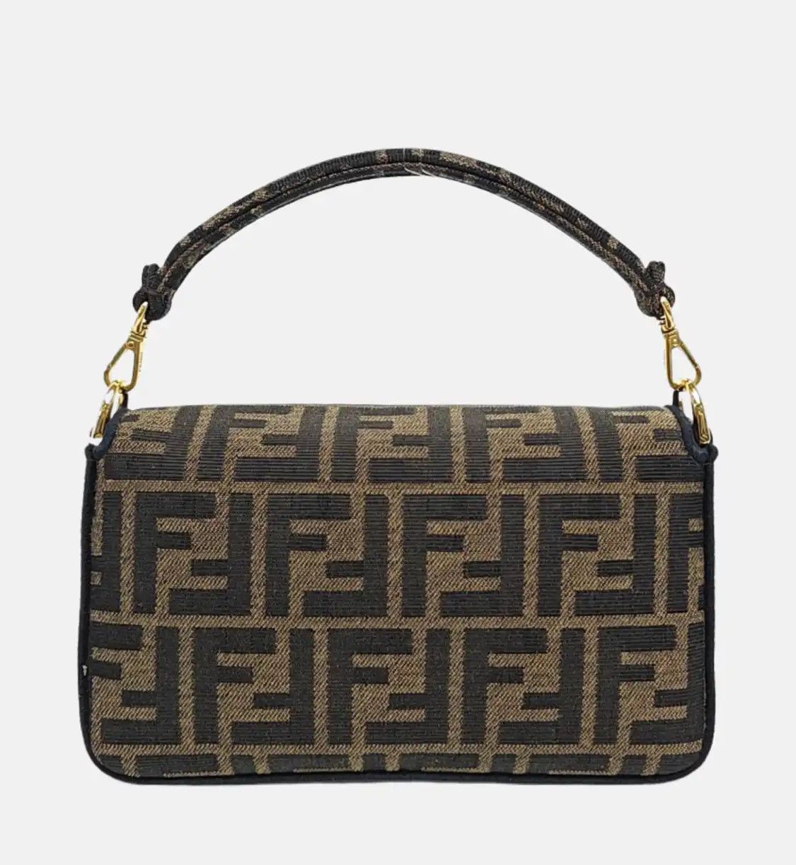Fendi FENDI Baguette mini brown fabric doubleF jacquard baguette bag shoulder bag hand Size ONE SIZE - 5 Thumbnail
