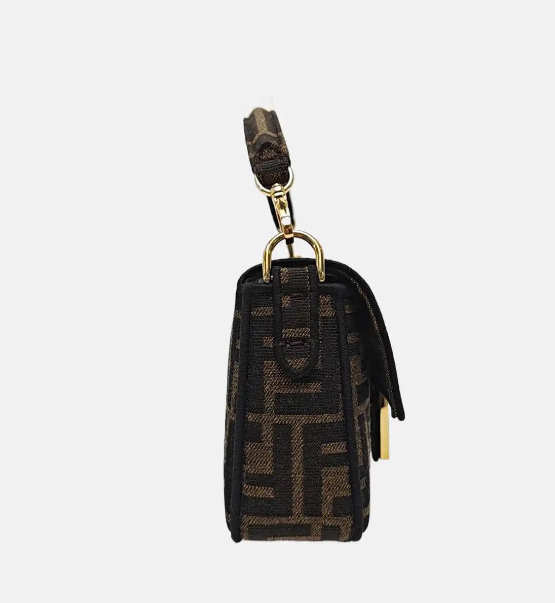 Fendi FENDI Baguette mini brown fabric doubleF jacquard baguette bag shoulder bag hand Size ONE SIZE - 4 Thumbnail