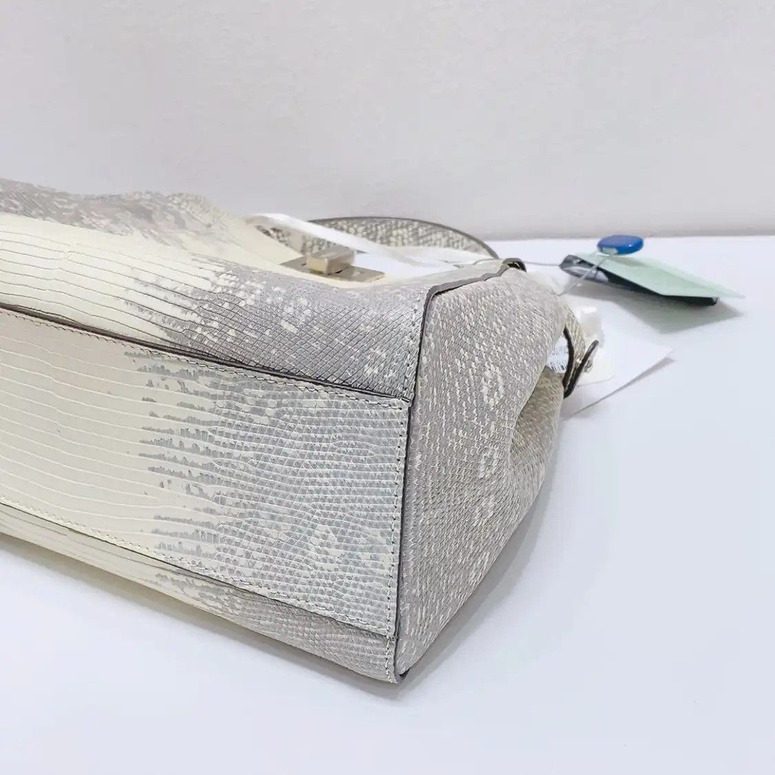 Fendi FENDI Peekaboo mini grey lizard skin shoulder bag Size ONE SIZE - 6 Thumbnail