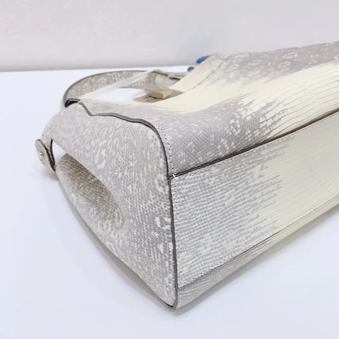 Fendi FENDI Peekaboo mini grey lizard skin shoulder bag Size ONE SIZE - 3 Thumbnail