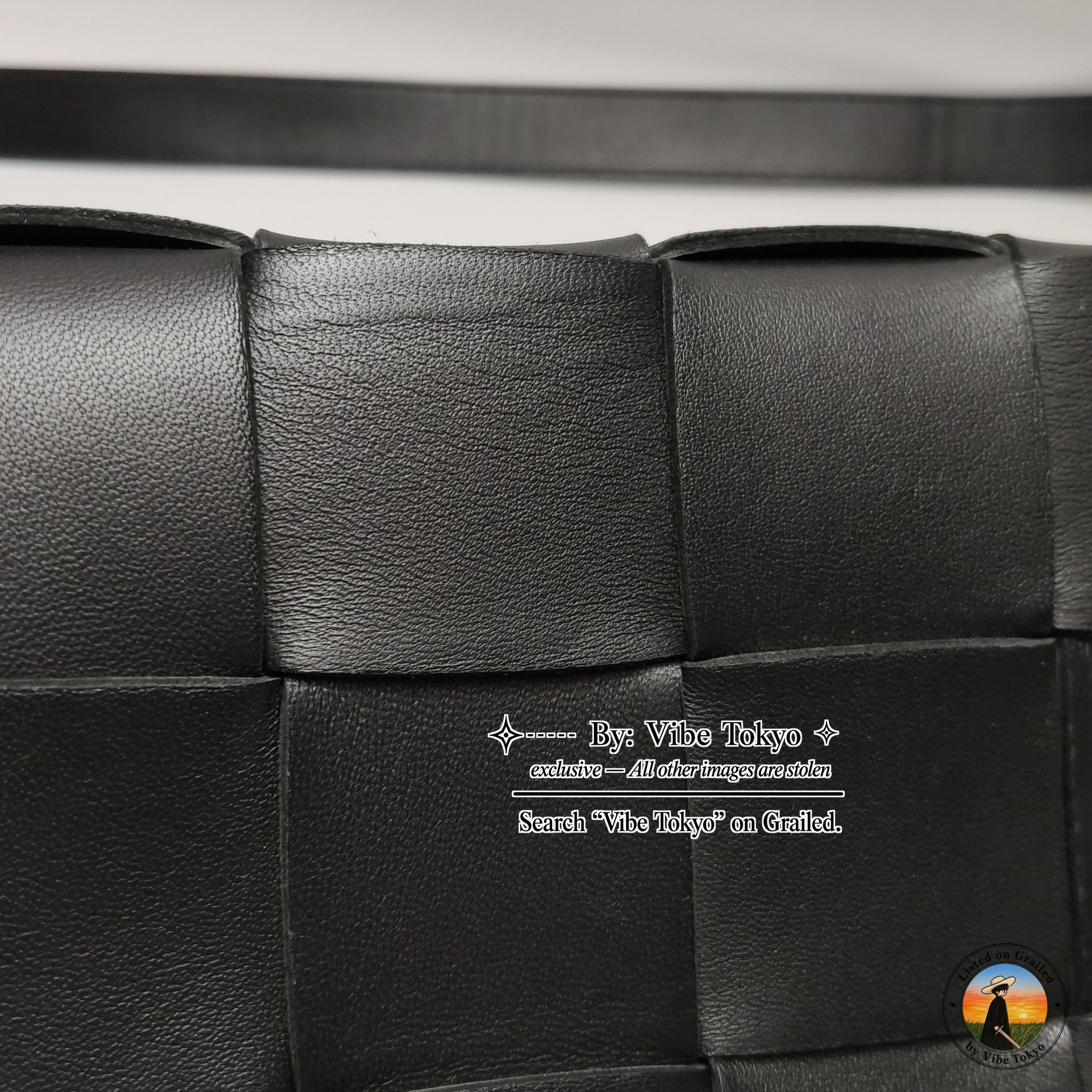 Bottega Veneta Bottega Veneta Cassette Black Leather Intreccio Shoulder Bag Size ONE SIZE - 12 Thumbnail
