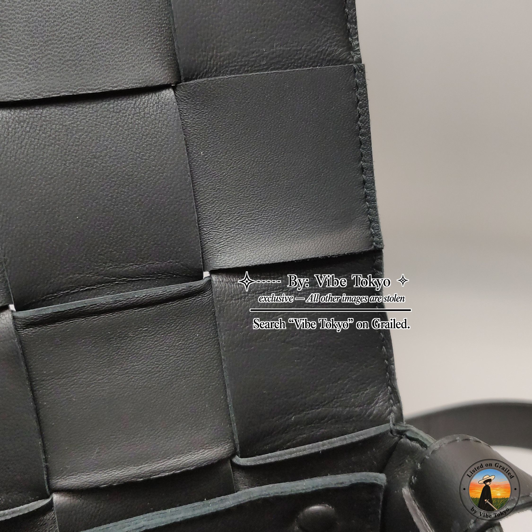 Bottega Veneta Bottega Veneta Cassette Black Leather Intreccio Shoulder Bag Size ONE SIZE - 16 Thumbnail