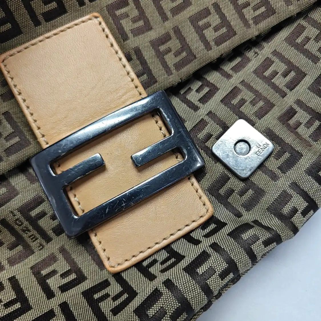 Fendi FENDI Mamma Forever brown canvas doubleF shoulder bag silver hardware detachable Size ONE SIZE - 9 Thumbnail