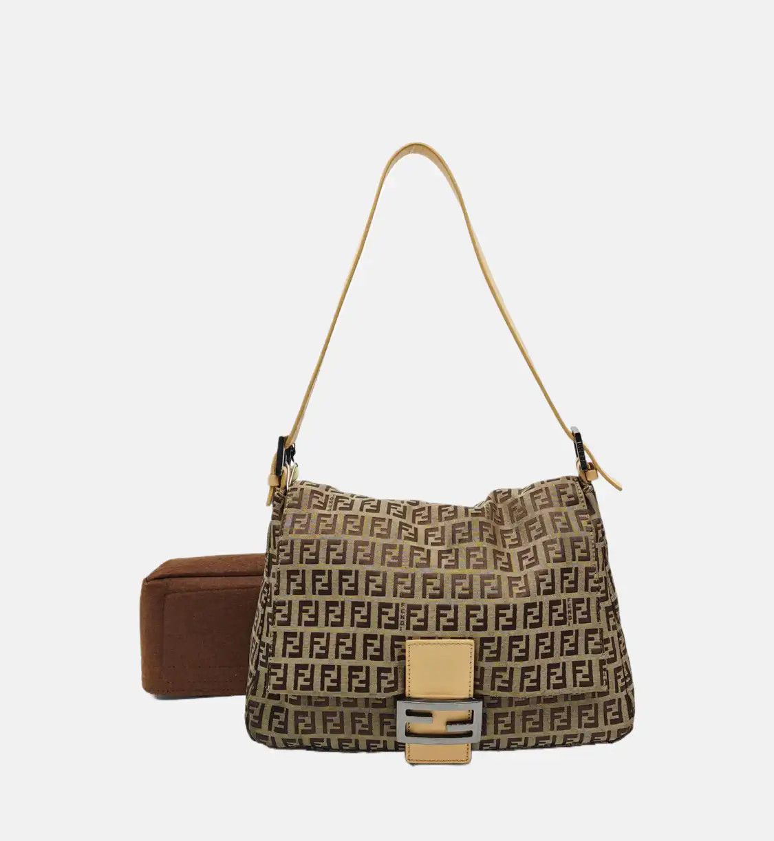 Fendi FENDI Mamma Forever brown canvas doubleF shoulder bag silver hardware detachable Size ONE SIZE - 8 Thumbnail