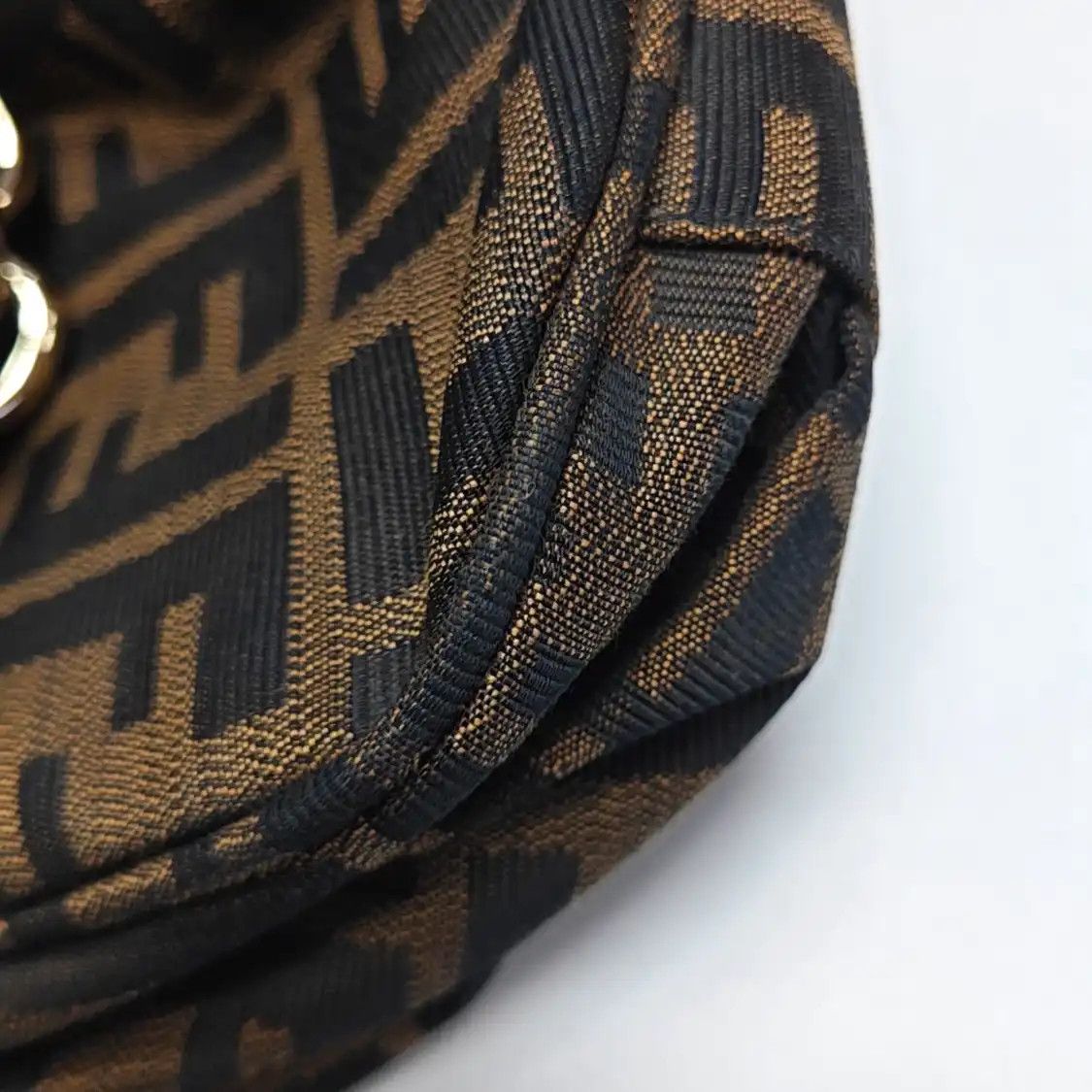 Fendi FENDI Mia brown canvas doubleF woven handbag shoulder bag gold hardware Size ONE SIZE - 10 Thumbnail