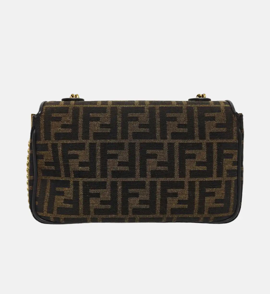 Fendi FENDI Baguette Medium color-block fabric doubleF shoulder bag clutch handbag gol Size ONE SIZE - 5 Thumbnail
