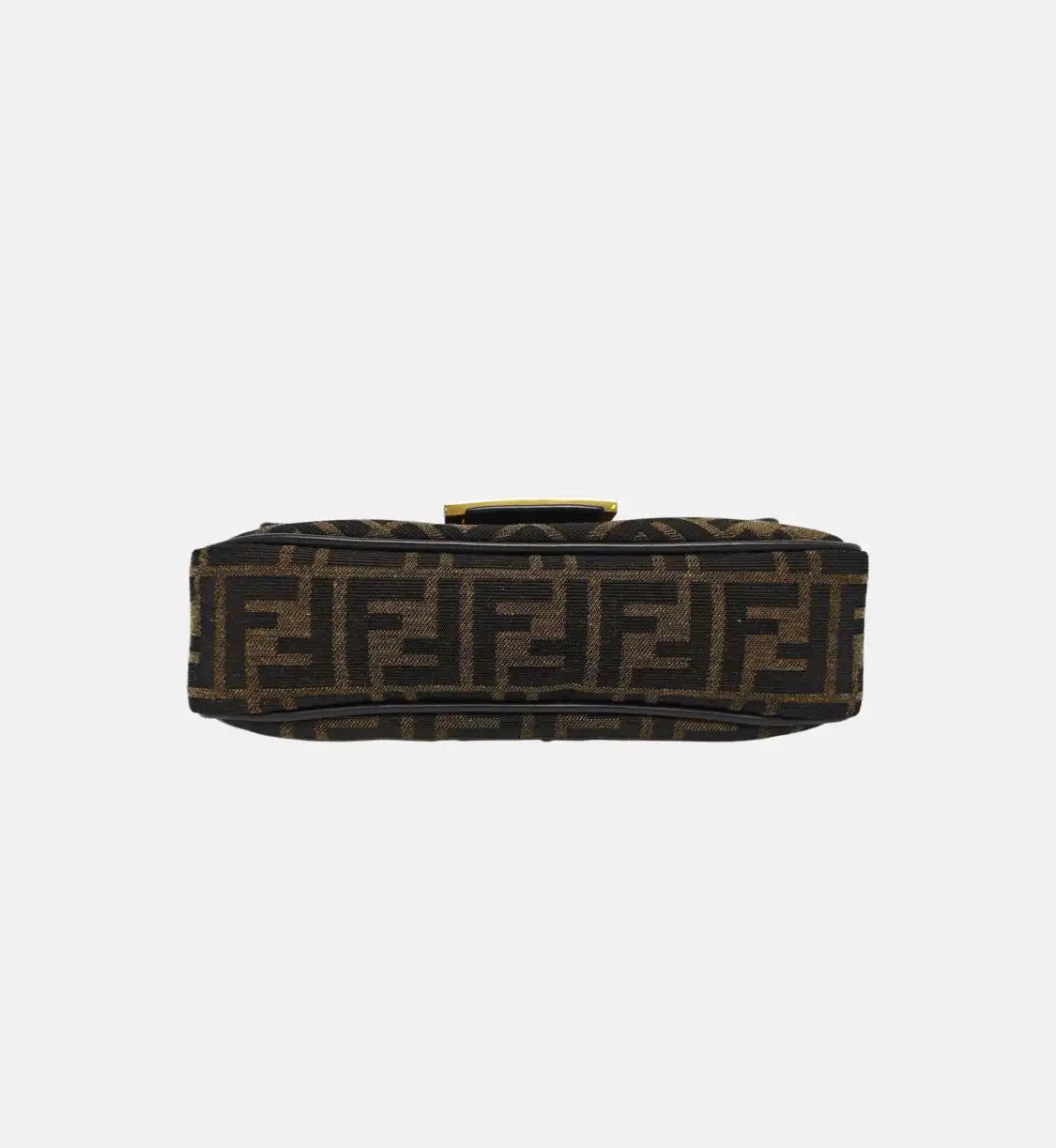 Fendi FENDI Baguette Medium color-block fabric doubleF shoulder bag clutch handbag gol Size ONE SIZE - 6 Thumbnail