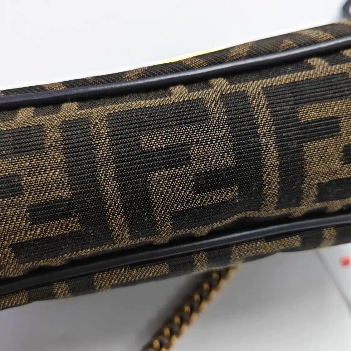 Fendi FENDI Baguette Medium color-block fabric doubleF shoulder bag clutch handbag gol Size ONE SIZE - 10 Thumbnail