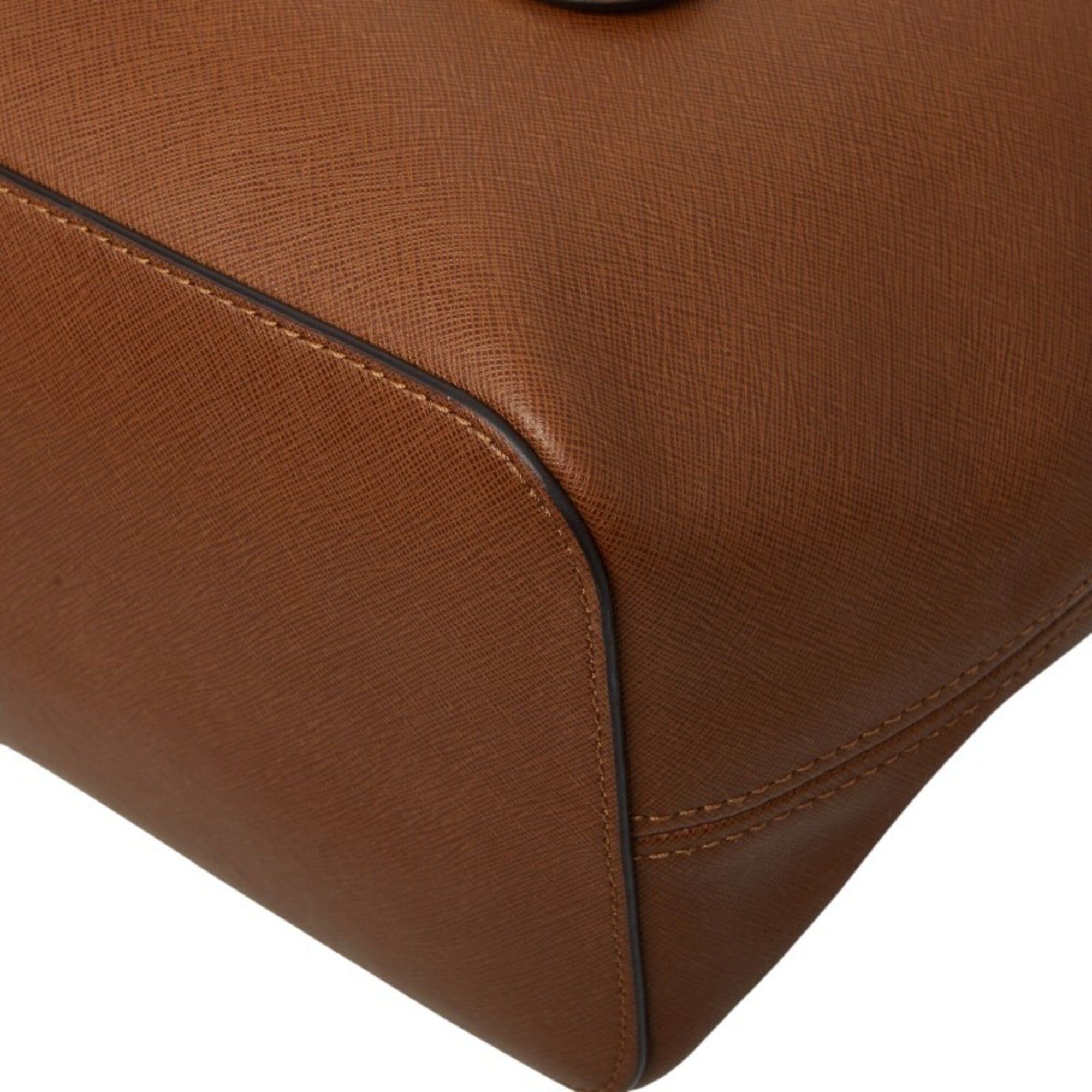 Michael Kors Michael Kors Logo Tote Bag Handbag Brown Leather Women's Size ONE SIZE - 4 Thumbnail