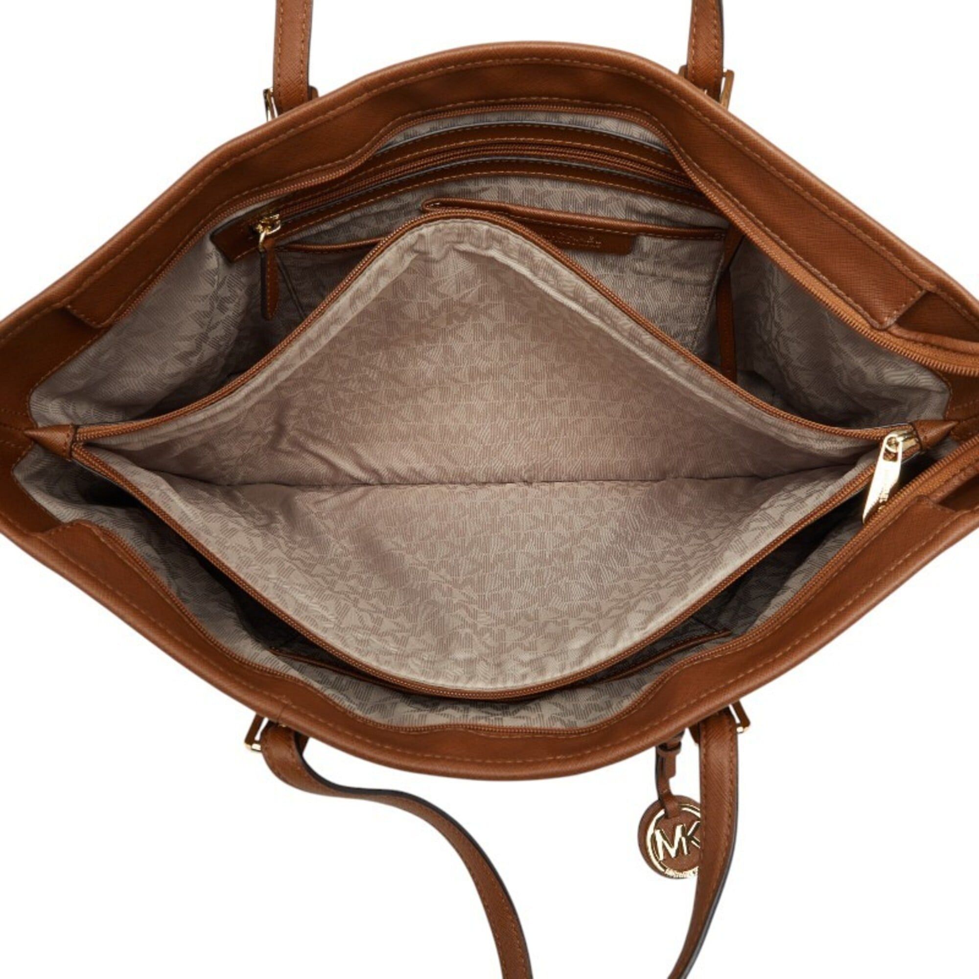 Michael Kors Michael Kors Logo Tote Bag Handbag Brown Leather Women's Size ONE SIZE - 8 Thumbnail