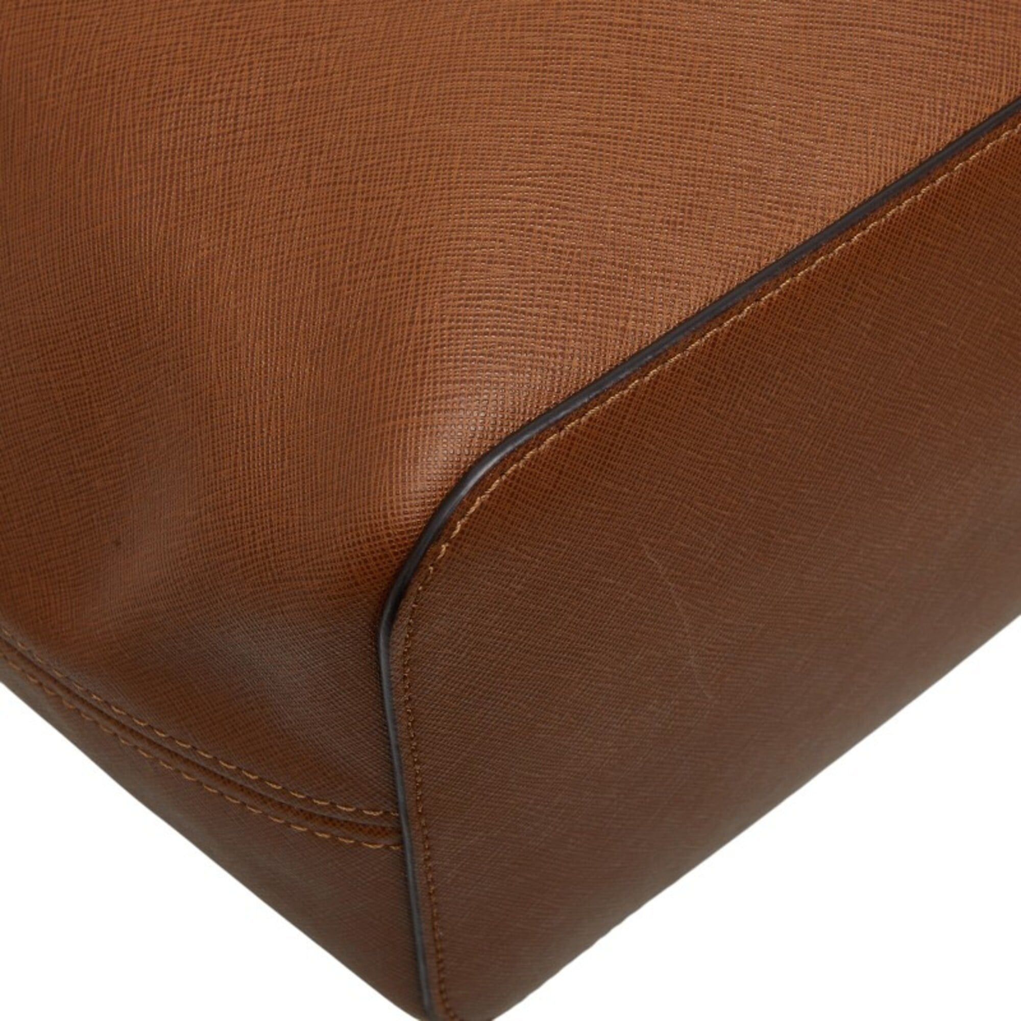 Michael Kors Michael Kors Logo Tote Bag Handbag Brown Leather Women's Size ONE SIZE - 7 Thumbnail