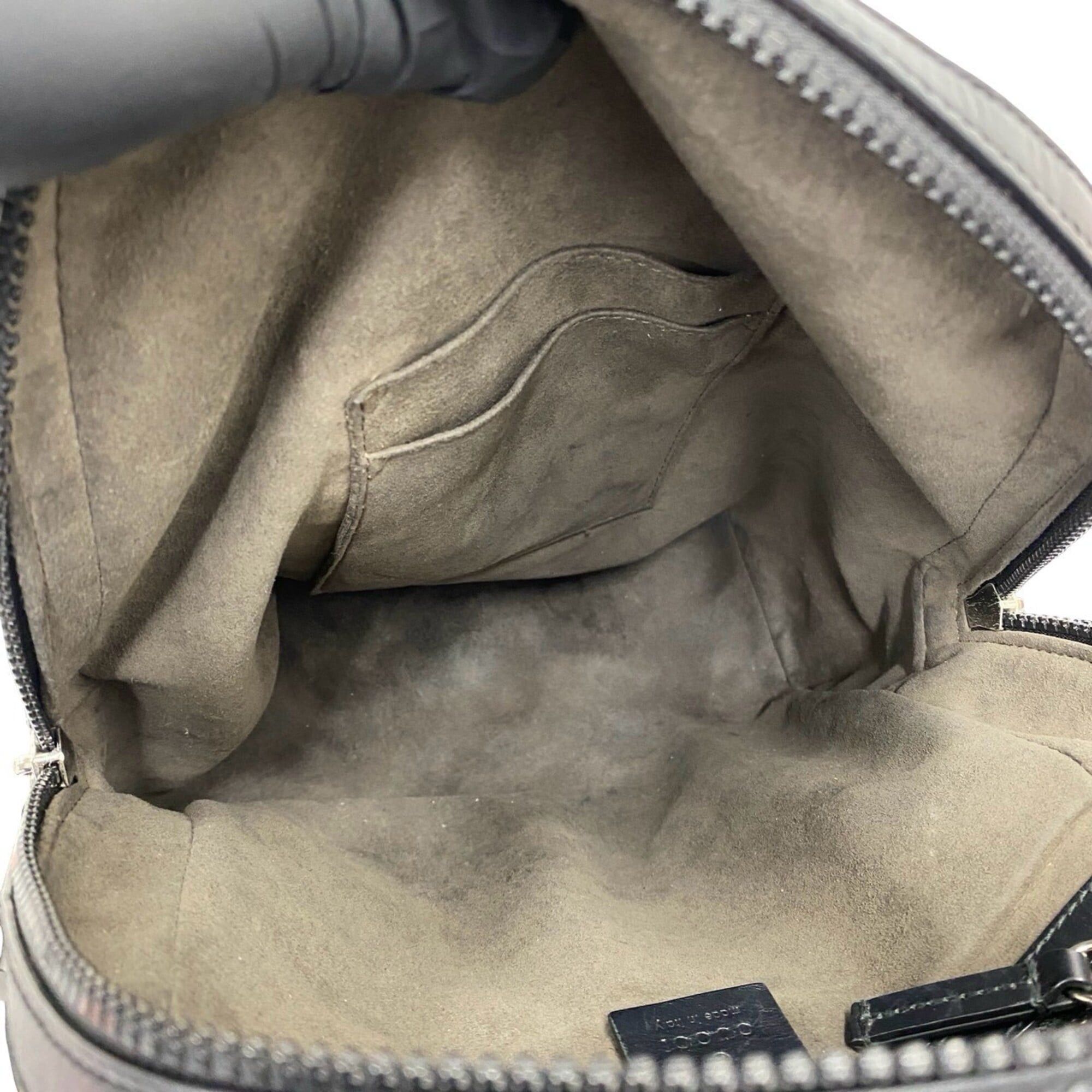 Gucci GUCCI GG Supreme Logo Pattern Leather Backpack/Daypack (Beige/Black) 70853 Size ONE SIZE - 9 Thumbnail