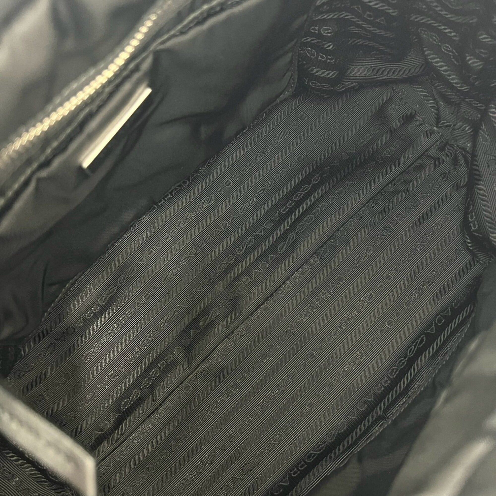 Prada Prada Triangle Logo Hardware Tessuto Pocono Nylon Leather Genuine 2-way Shoulder Bag Handbag Black 90968 Size ONE SIZE - 9 Thumbnail