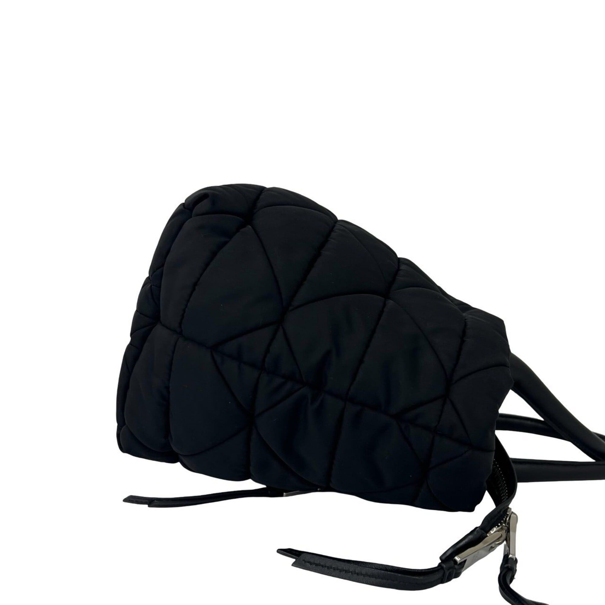 Prada Prada Triangle Logo Hardware Tessuto Pocono Nylon Leather Genuine 2-way Shoulder Bag Handbag Black 90968 Size ONE SIZE - 6 Thumbnail