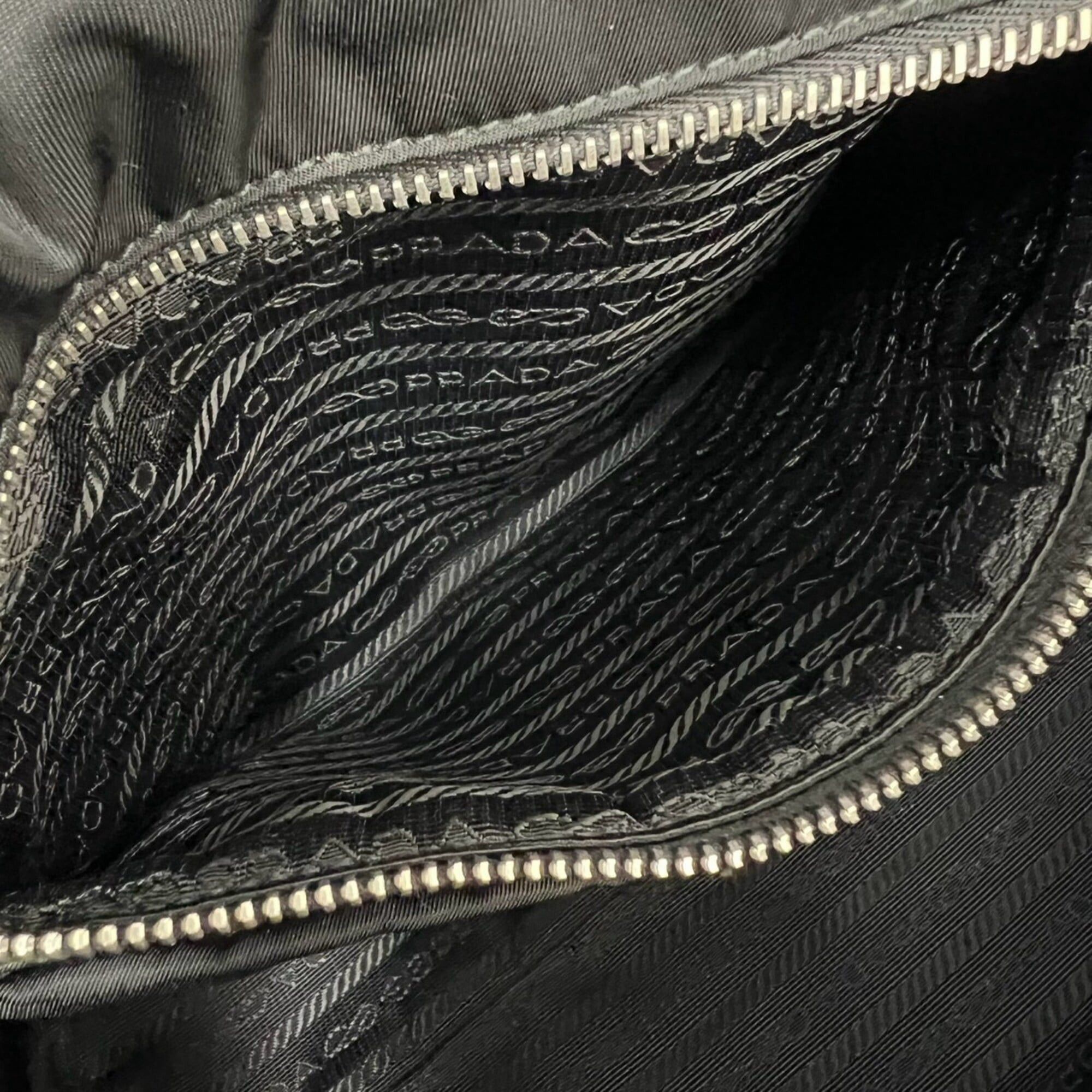 Prada Prada Triangle Logo Hardware Tessuto Pocono Nylon Leather Genuine 2-way Shoulder Bag Handbag Black 90968 Size ONE SIZE - 10 Thumbnail