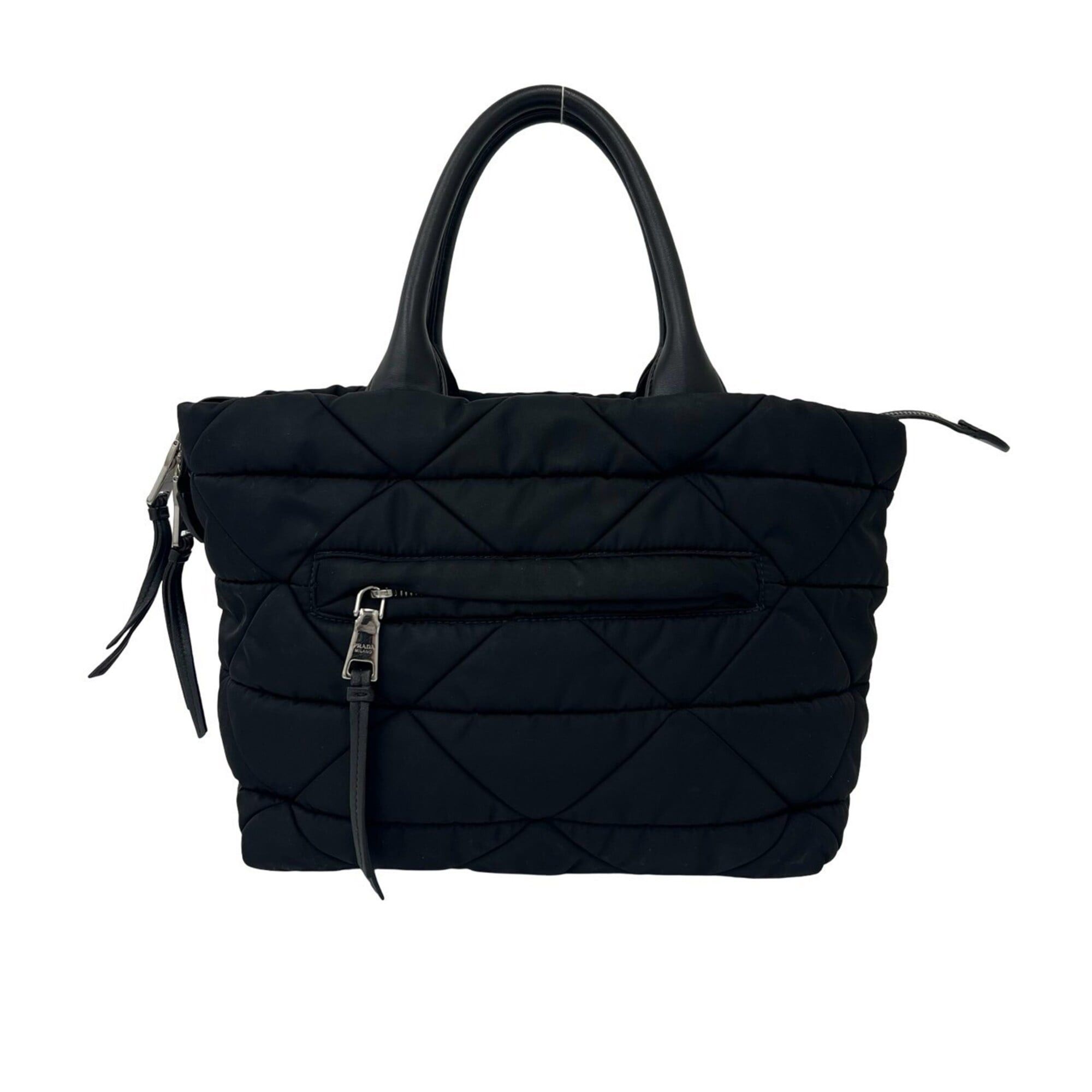 Prada Prada Triangle Logo Hardware Tessuto Pocono Nylon Leather Genuine 2-way Shoulder Bag Handbag Black 90968 Size ONE SIZE - 3 Thumbnail