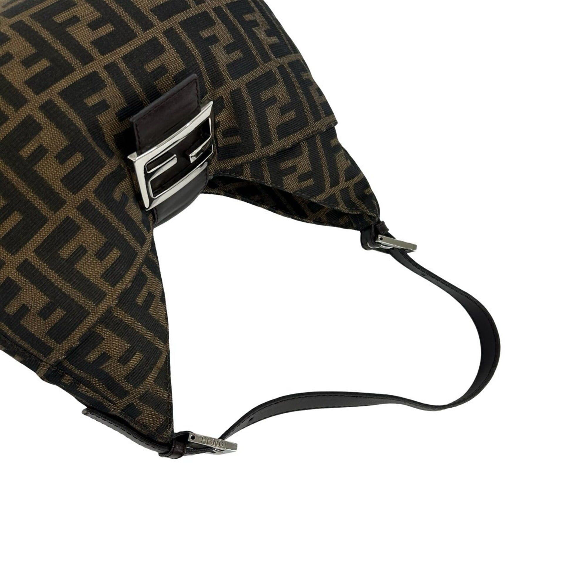 Fendi FENDI Zucca FF Logo Pattern Canvas Leather Semi-Shoulder Bag/Handbag Brown 33270 Size ONE SIZE - 4 Thumbnail
