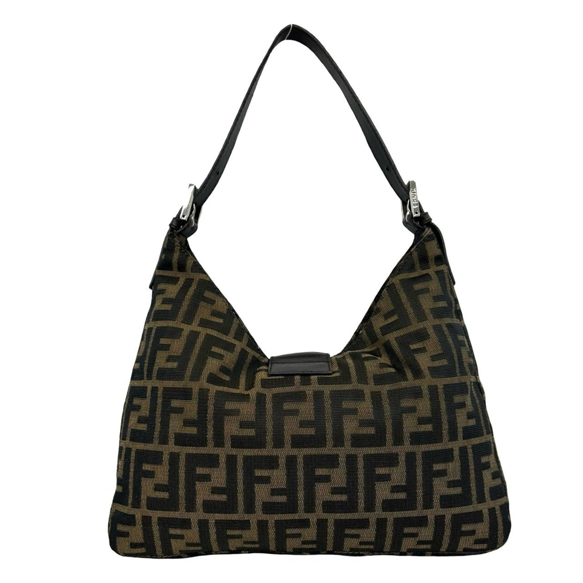Fendi FENDI Zucca FF Logo Pattern Canvas Leather Semi-Shoulder Bag/Handbag Brown 33270 Size ONE SIZE - 3 Thumbnail