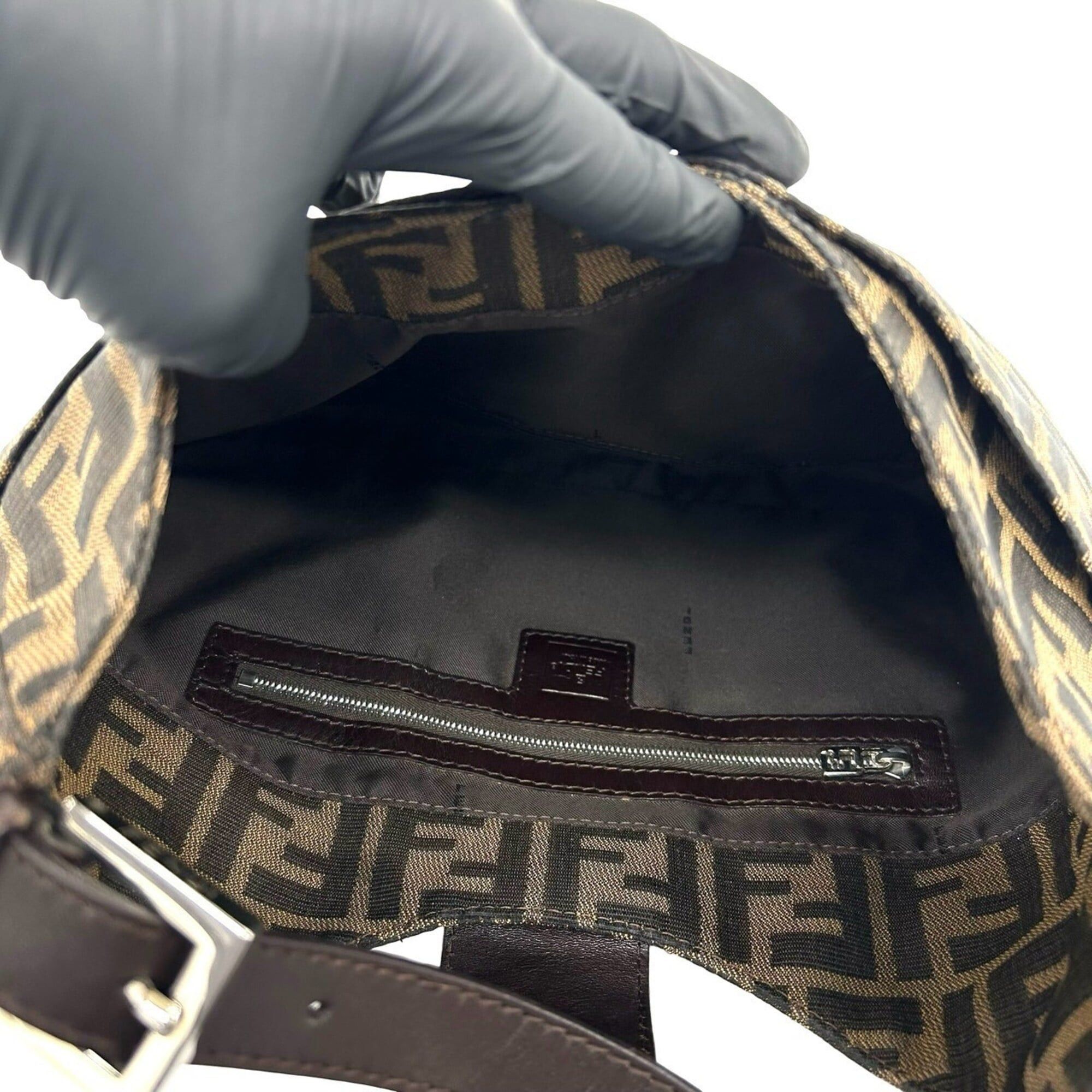 Fendi FENDI Zucca FF Logo Pattern Canvas Leather Semi-Shoulder Bag/Handbag Brown 33270 Size ONE SIZE - 9 Thumbnail