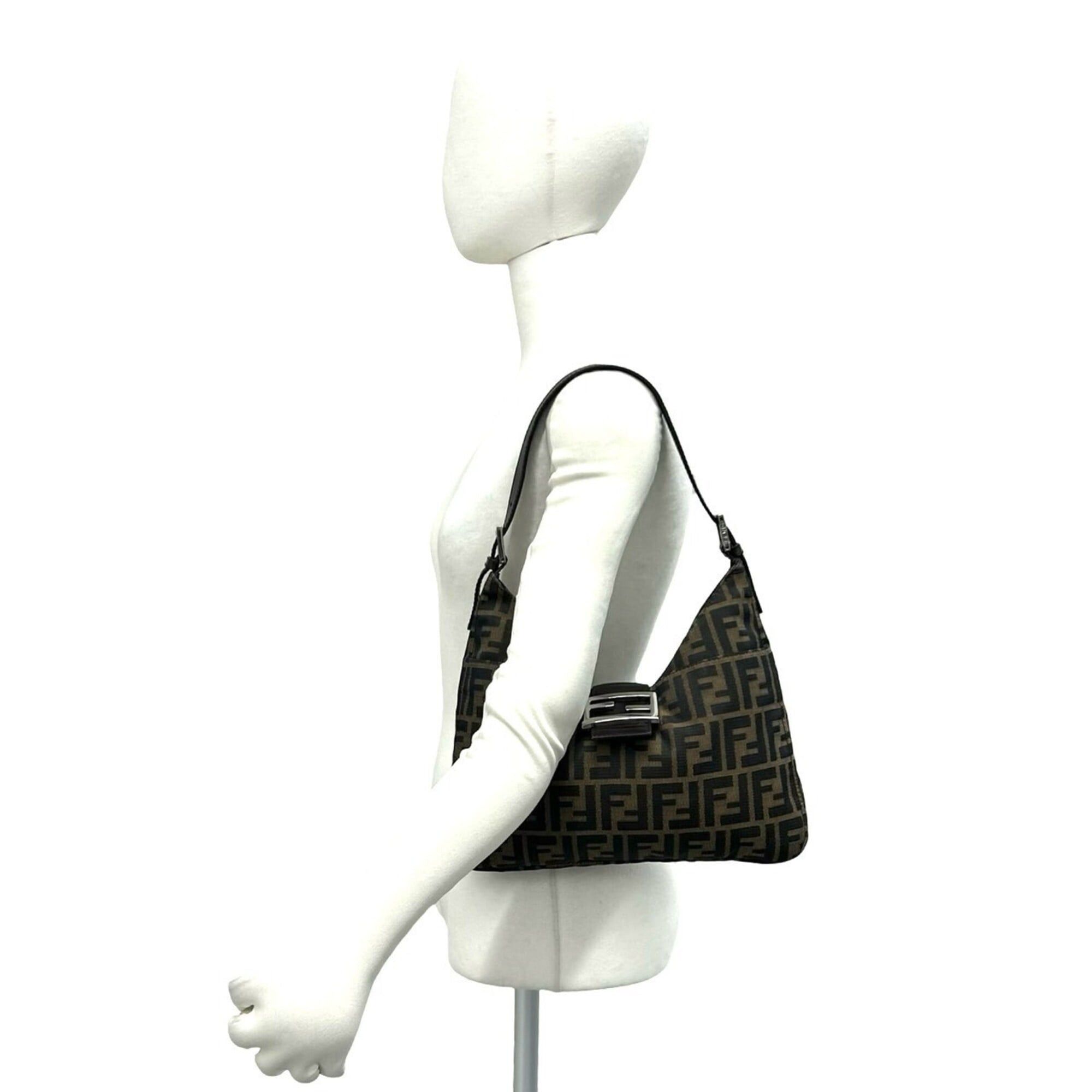 Fendi FENDI Zucca FF Logo Pattern Canvas Leather Semi-Shoulder Bag/Handbag Brown 33270 Size ONE SIZE - 2 Thumbnail