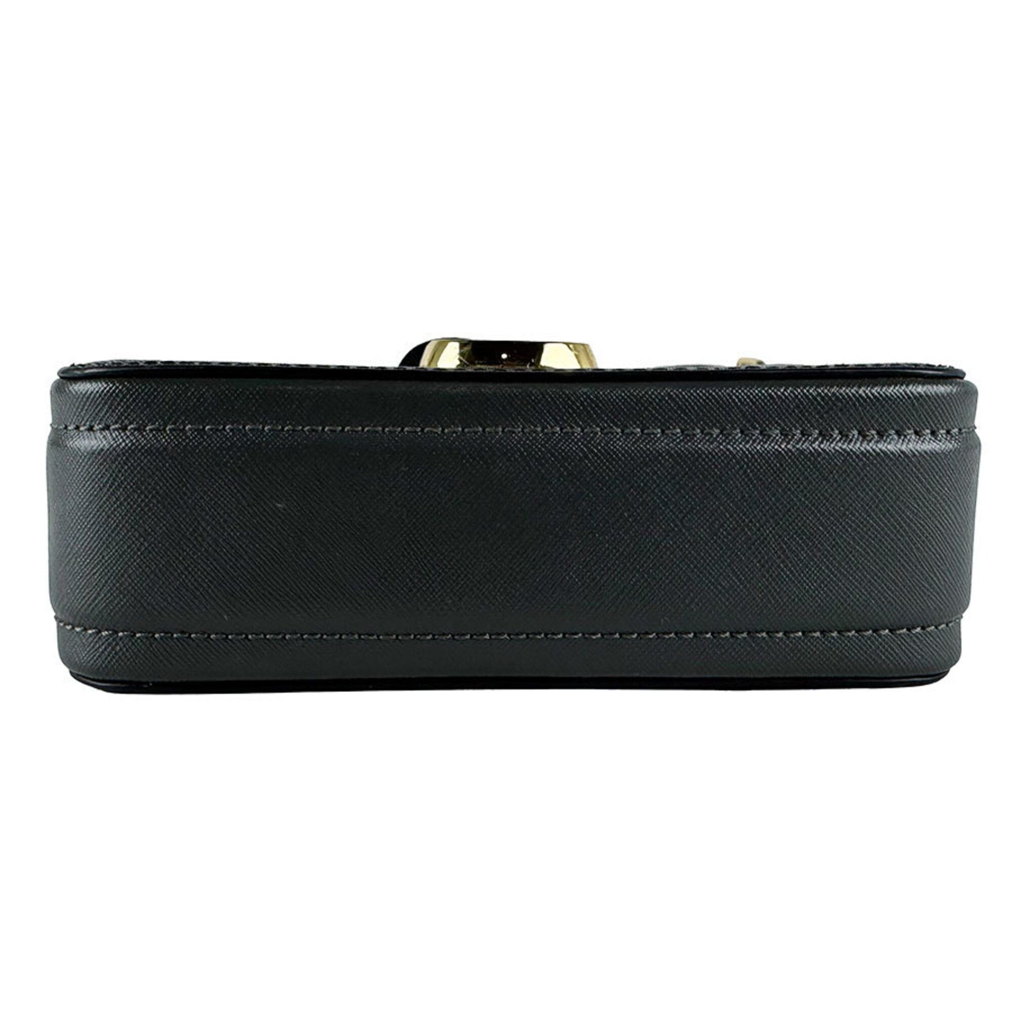 Marc Jacobs Marc Jacobs Snapshot Shoulder Bag, Coated Canvas, Black, Ivory, Gray, Women's, z10929 Size ONE SIZE - 4 Thumbnail