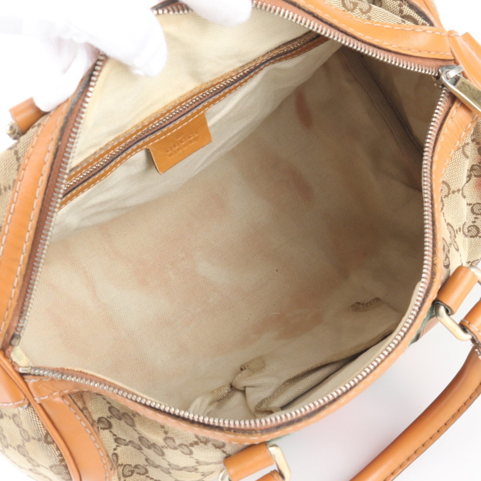 Gucci Gucci GG Canvas Sherry Line Mini Boston Bag 247205 Leather Handbag Tote Brown Women's Size ONE SIZE - 5 Thumbnail