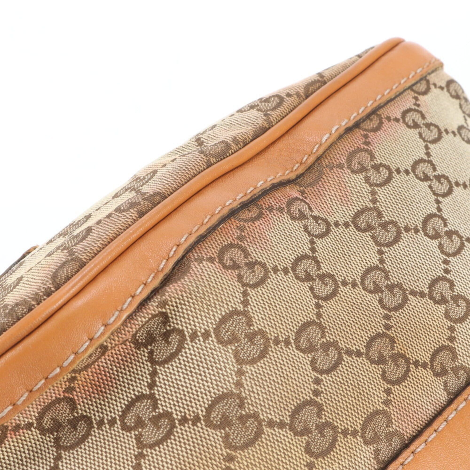 Gucci Gucci GG Canvas Sherry Line Mini Boston Bag 247205 Leather Handbag Tote Brown Women's Size ONE SIZE - 9 Thumbnail