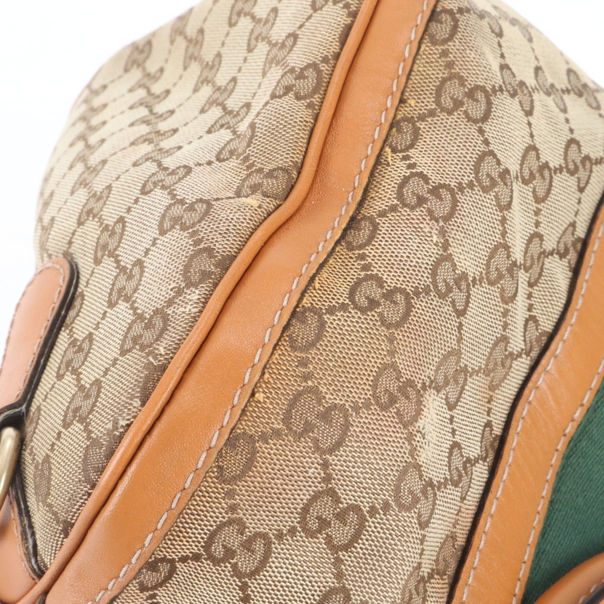 Gucci Gucci GG Canvas Sherry Line Mini Boston Bag 247205 Leather Handbag Tote Brown Women's Size ONE SIZE - 8 Thumbnail